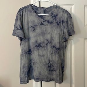 Blue Gray Tie-Dyed American Eagle Short Sleeved Shirt Size Medium